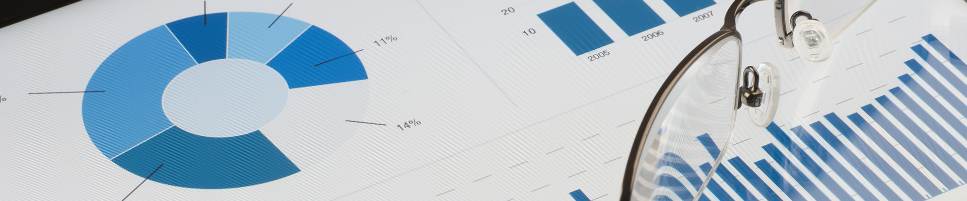 A financial graph and trend charts