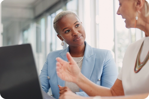 Midland employee talking with customer