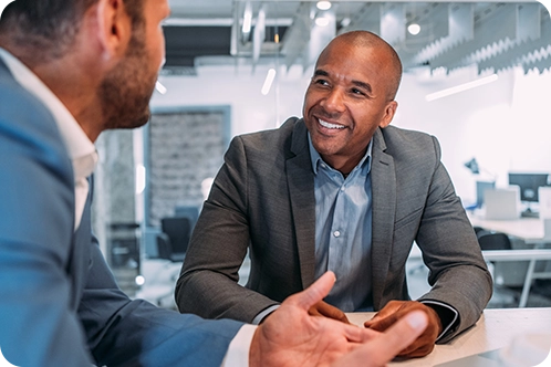 business man talking with a client