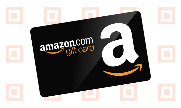 Amazon gift card image on a Midland square pattern background
