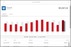 Screen capture showing the chart of monthly activity